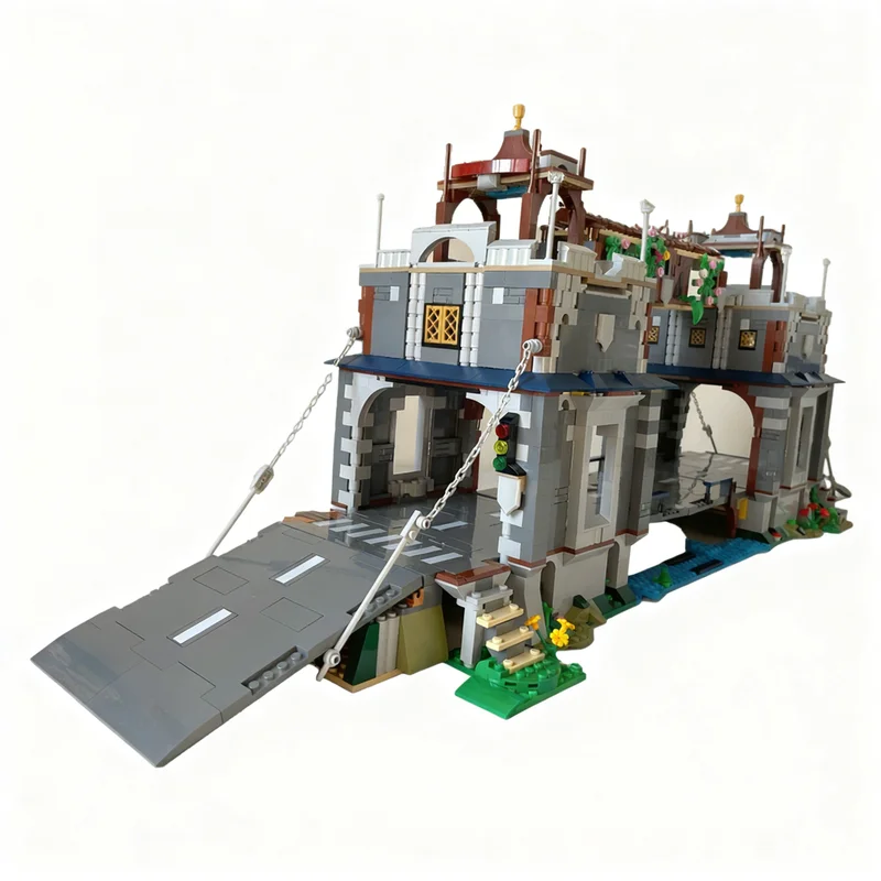 Фото 2086 деталей MOC Creator Creator 3-в-1 Модель моста с башнями, строительные блоки, рождественский подарок, архитектура, креативная идея на день рождения, 3D №3