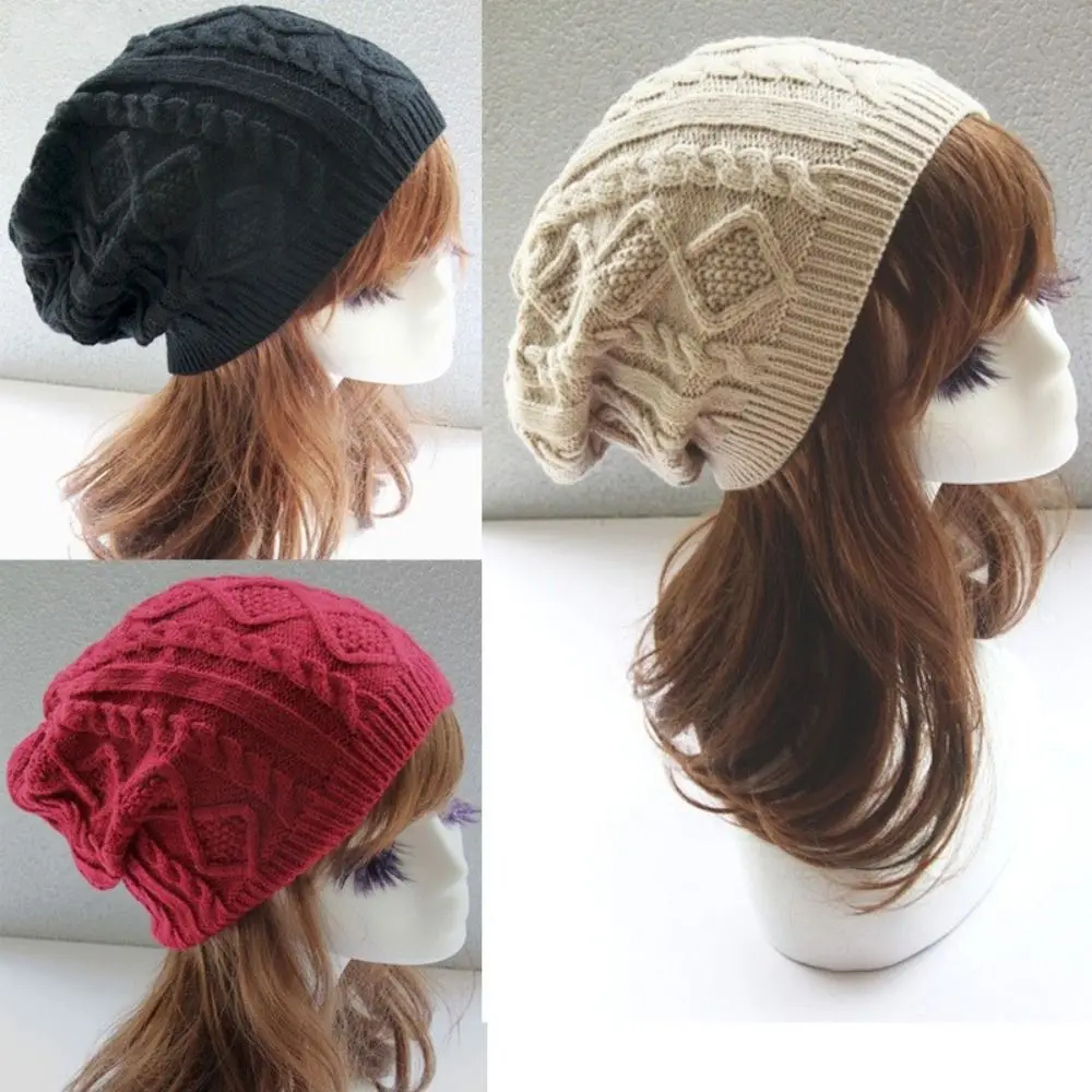 

Twist Baggy Woolly Oversized Hat Cap Knitted Hat Mens Ladies Skull Cap