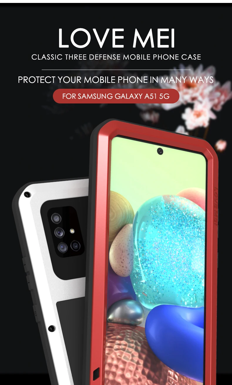 

LOVE MEI Powerful Phone Case For Samsung Galaxy A71 5G Heavy Duty Protection Metal Silicone Cases For Galaxy A71 5G