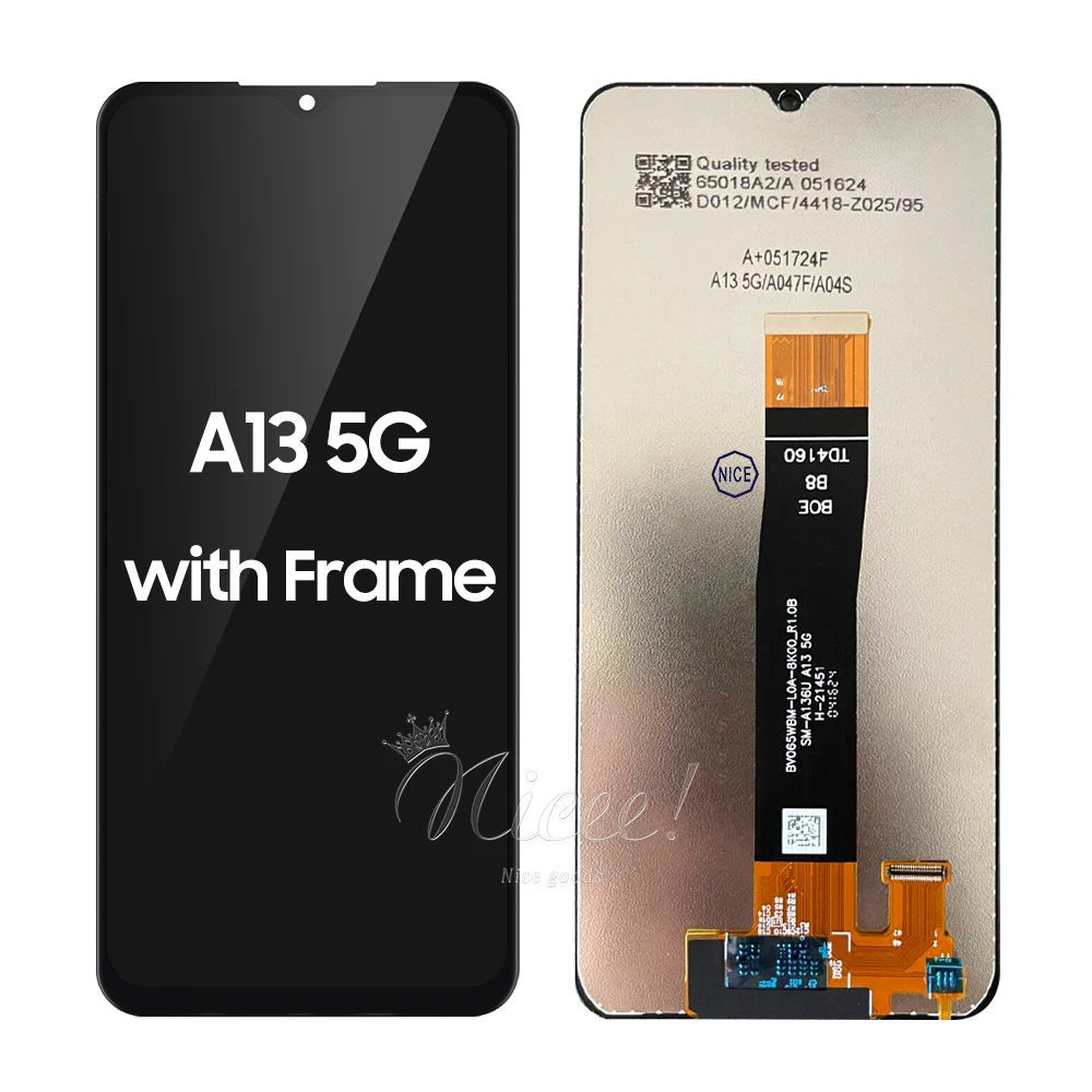 Фото Сменный сенсорный экран с ЖК-дисплеем для A13 5G SM-A136U, дигитайзер дисплея для Galaxy A13 4G A135F A135F/DS A137F в сборе + рамка №3