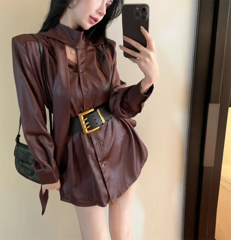 Офисная женская элегантная Свободная юбка MiiiiX осень 2024 дизайнерская длинная