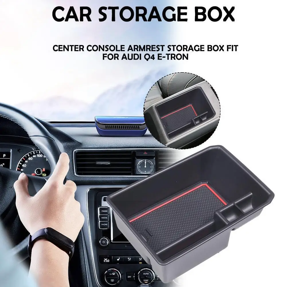 

Car Central Console Armrest Box Car Storage Box Interior Organizer Accessories For Audi Q4 E-Tron 2022 R6V9