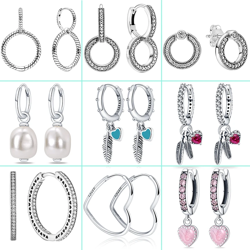 2020 Musim Panas Baru Sterling Silver 925 Anting-Anting Hati dan Conch Shell Anting-Anting Fit Asli Pandora Gelang Wanita Perhiasan