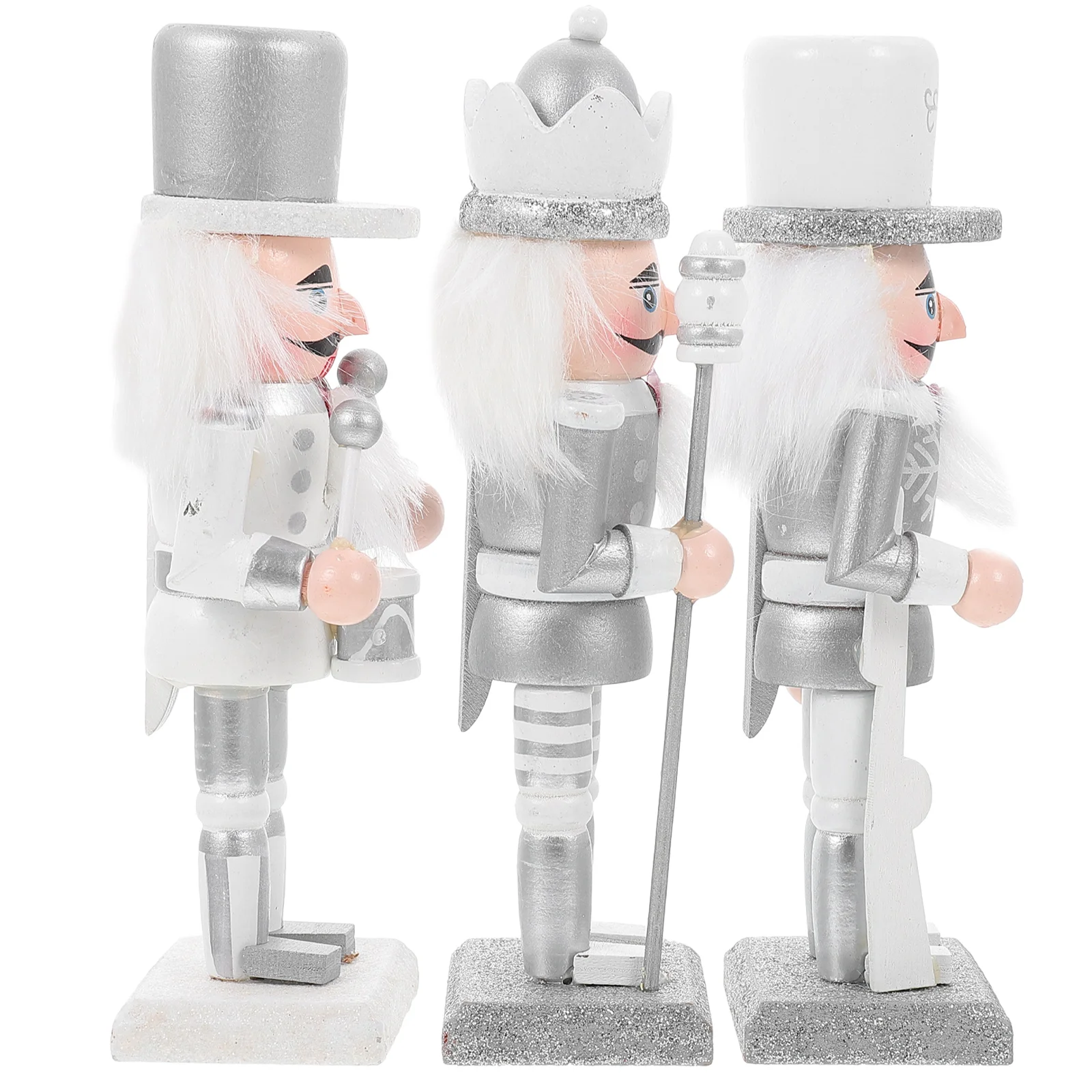 

3 Pcs Nutcracker Peach Ornament Christmas Decorative Nutcrackers Traditional Ornaments Xmas Wood Decorations
