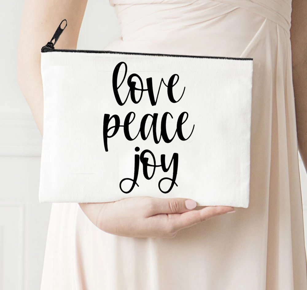 

Сумка для макияжа с надписью «Love Peace», 2021