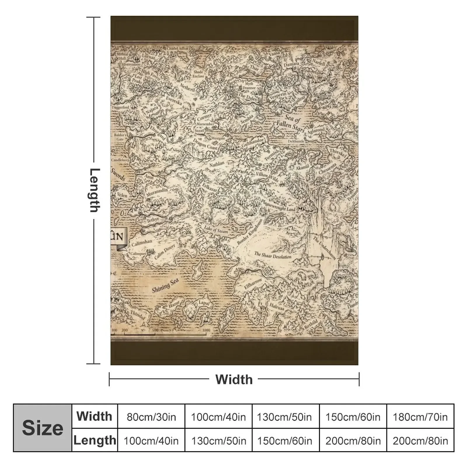 АННОТИРОВАННАЯ карта Faerun декоративное покрывало для дивана мягкие кровати