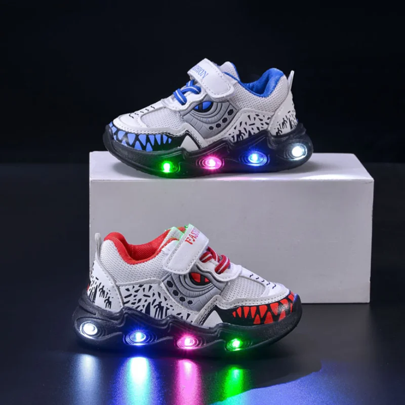 Кроссовки Детские со светодиодной подсветкой мягкая подошва спортивная обувь с