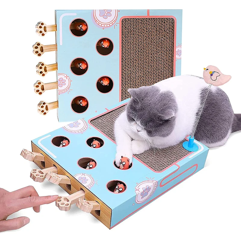 Indoor Whack-a-mole Cat Scratching Board Pet Toy Corrugated Paper Pet Supplies Used To Relieve Cat Boredom and Train IQ