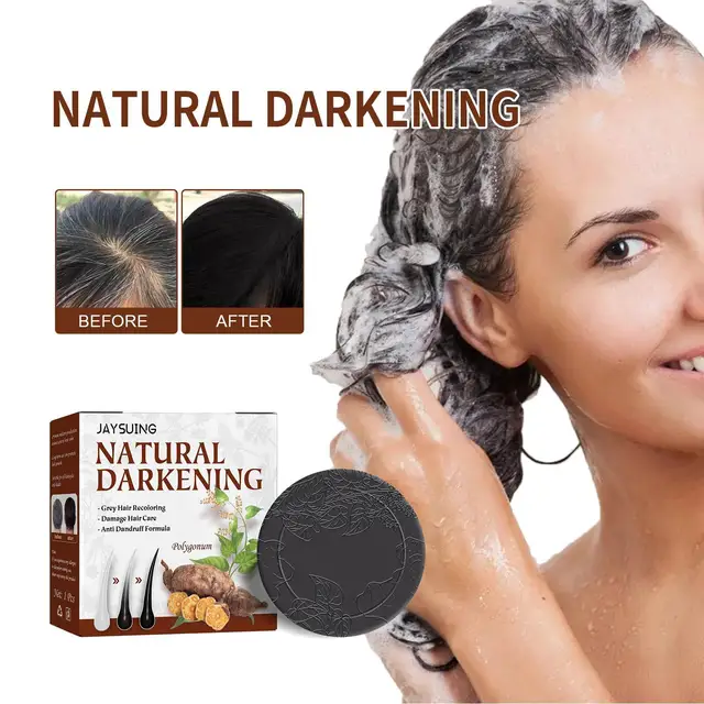 1pcs Hair Shampoo Polygonum Essence Hair Darkening Shampoo Soap Natural Ingredient Hair Shampoo Gray Hair Reverse Hair Cleansing 1