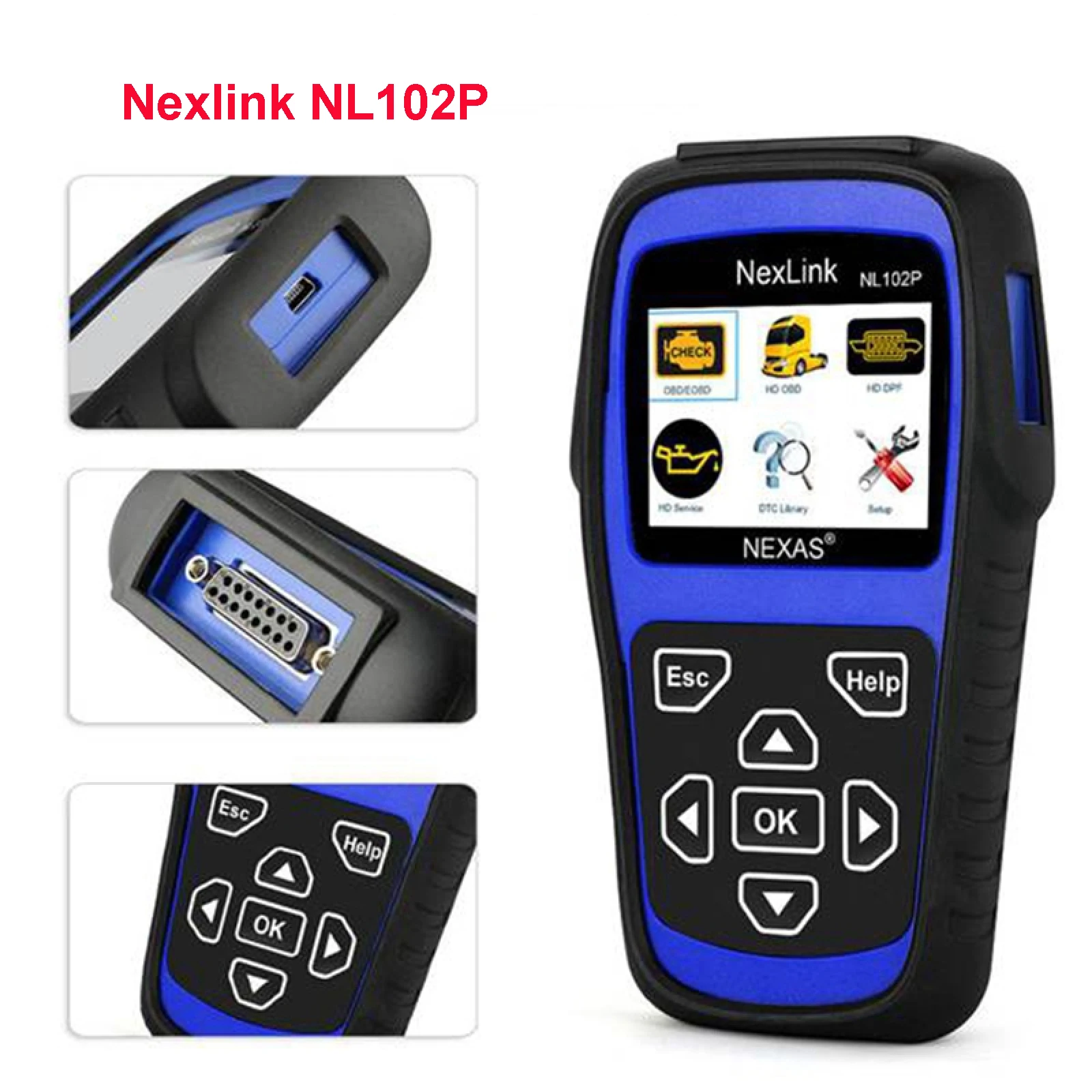 Автомобильный сканер Nexlink NL102P Nexas OBD2, DPF регенерированный сброс масла для дизельных тяжелых грузовиков OBD 2, диагностический инструмент 2 в 1 NL 102P