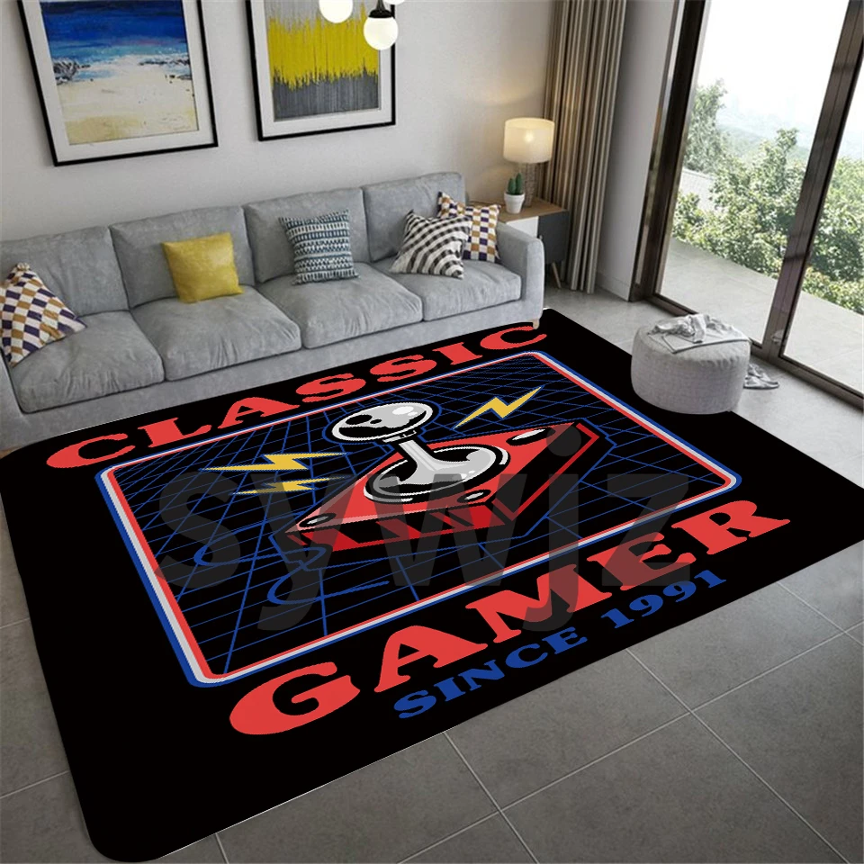 Game Console Page Printed Carpet Flannel Non-slip Large Living Room Home Decor Children's Bedroom Furry |