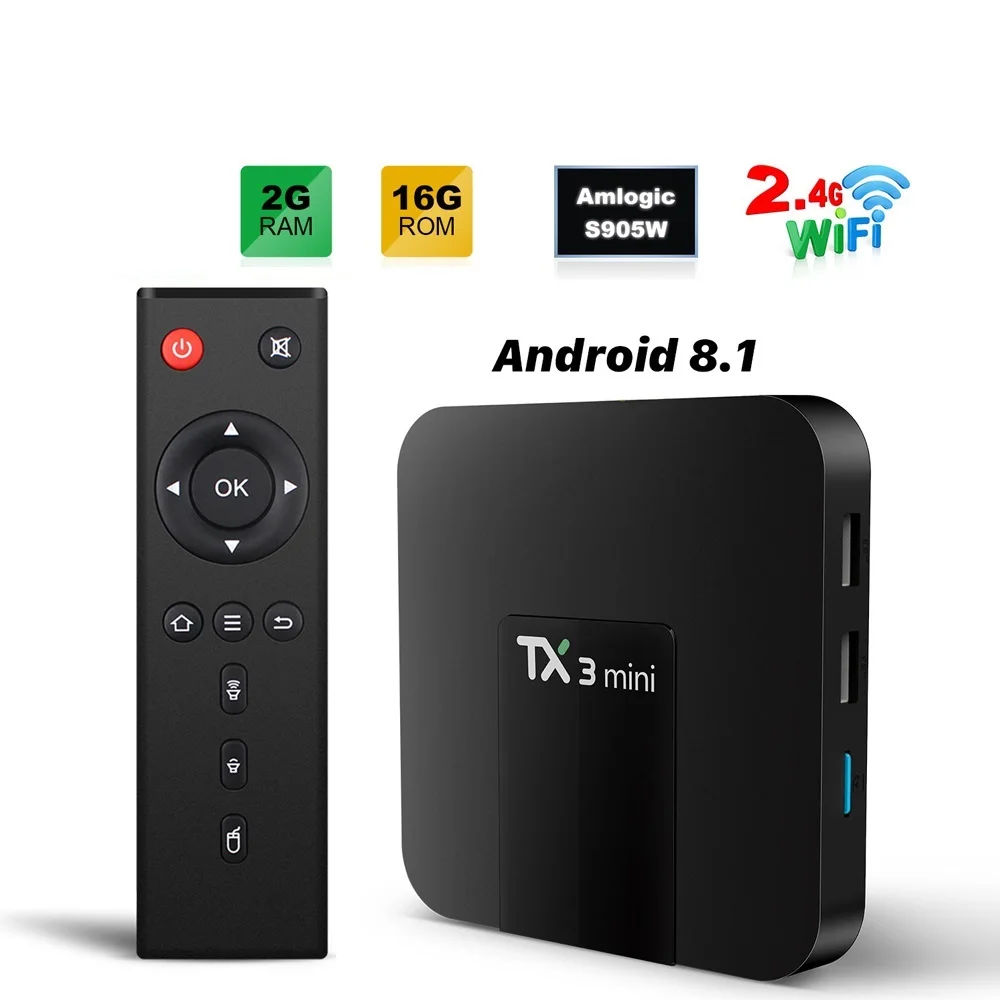 

ТВ-приставка Procaja TX3Mini, Android 8,1, 2 Гб ОЗУ, 16 Гб ПЗУ, 4K TV, S905W, четырехъядерный процессор, H.265, декодирование 2,4G, Wi-Fi, мини-ТВ-приставка TX3