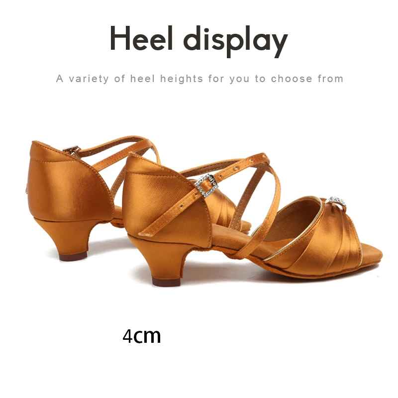 DKZSYIM Women Latin Dance Shoes Salsa Dancing Shoes Ladies Girls Silk Tango Ballroom Dance Shoes Salsa Sandals High Heeled