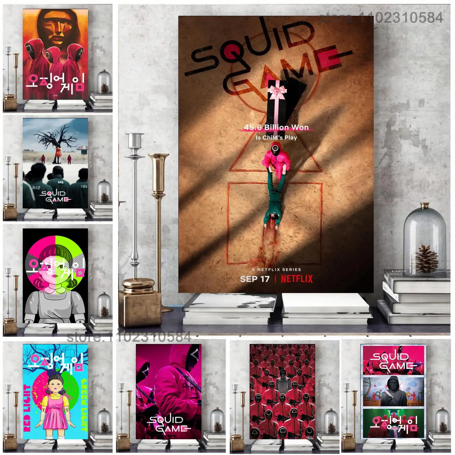 

Игра кальмар плакат настенное Искусство Холст Искусство планшетов персонализированный подарок современная семейная спальня живопись