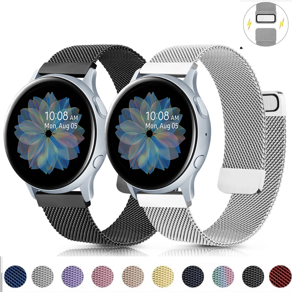 20mm Magnetic Strap For Samsung Galaxy watch 4/Classic/3/Active 2/46mm/42mm band Gear S3 Frontier bracelet Huawei GT/2/Pro