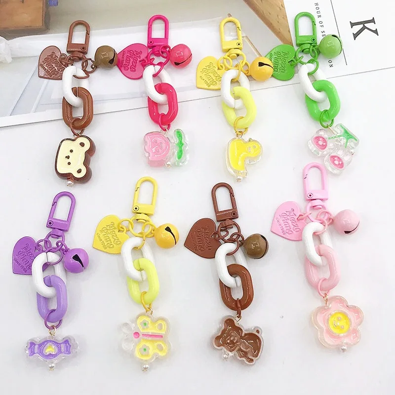 

Summer Jelly Acrylic Chain Love Airpods Protective Cover Pendant Bag Keychain Gift