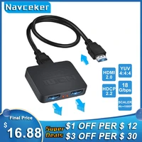 navceker hdmi splitter 1x2 1080p 4k hdmi splitter 1 in 2 out 2 port hdmi amplifier hdmi cable splitter 2 0 for hdtv ps4 ps5 xbox