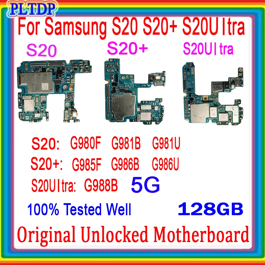 

Оригинальная разблокированная материнская плата версии 4G для Samsung Galaxy S20 G980F & S20Plus G985F материнская плата 100% l протестированная Рабочая логическая плата