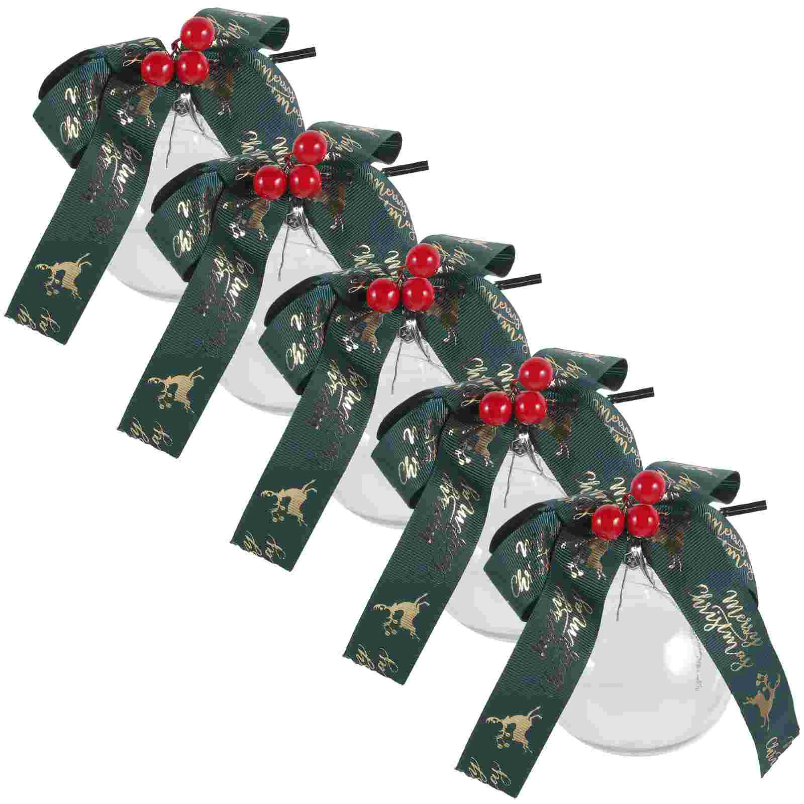 5 шт., декоративные пластиковые шарики для рождественской елки