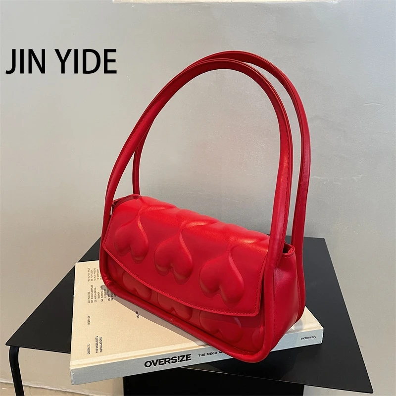 

Новинка 2022, стильная женская винтажная сумка через плечо для подмышек, с рисунком в форме сердца, женская сумка высокого качества из искусст...