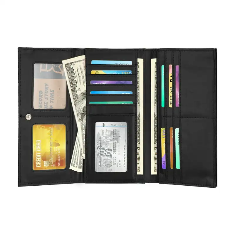 

"Skin-Friendly Vintage Denim Purse For Women with Large Capacity Multi Card Slots | Slim Wallet with Money Clips and Credit Card