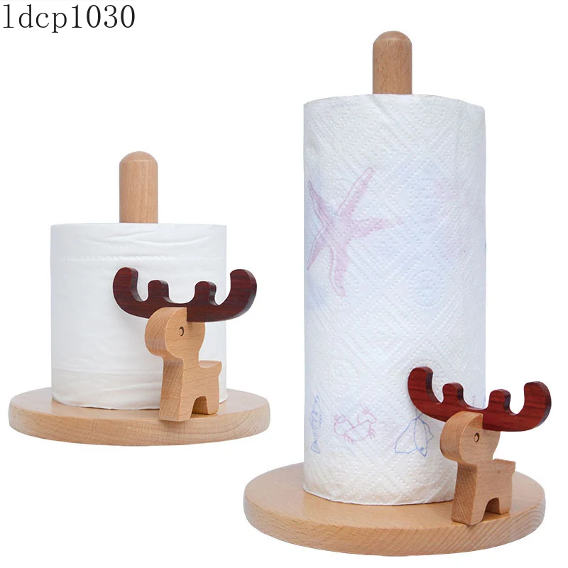 

Креативная кухонная стойка для бумажных полотенец, вертикальный деревянный мультяшный держатель для рулона бумаги, бытовая стойка для бумажных полотенец, трубка для бумажных полотенец в ванную комнату
