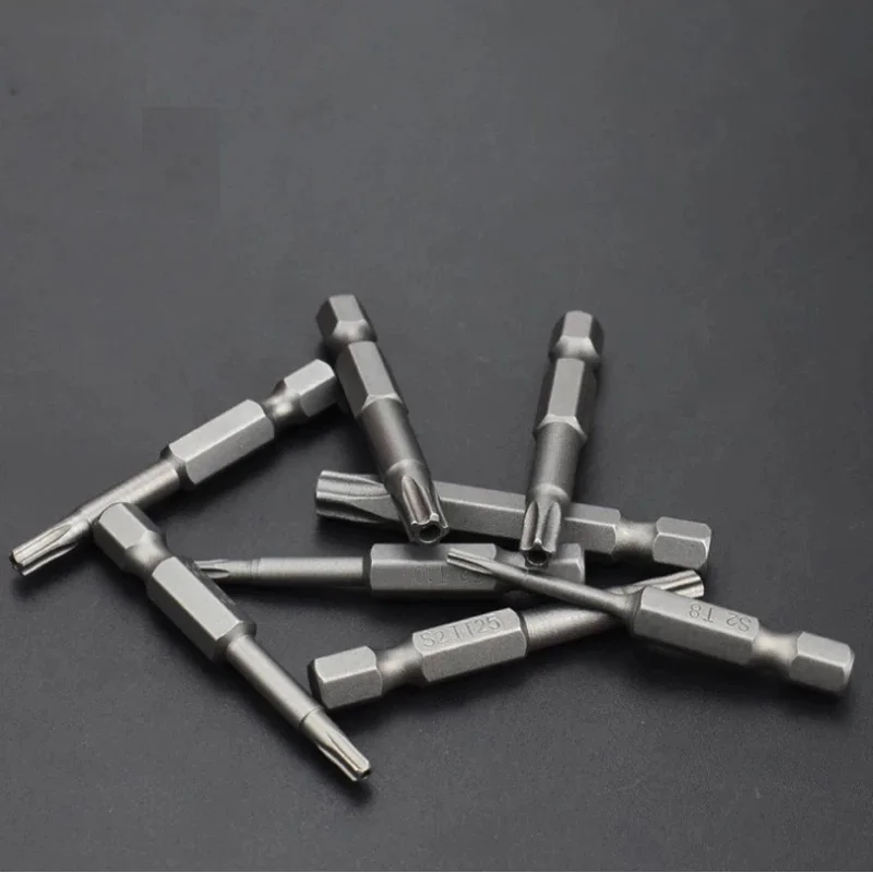 

Screwdriver Bit Silver T8/T10/T15/T20/T25/T27/T30/T40 1/4 Hex Shank 50mm
