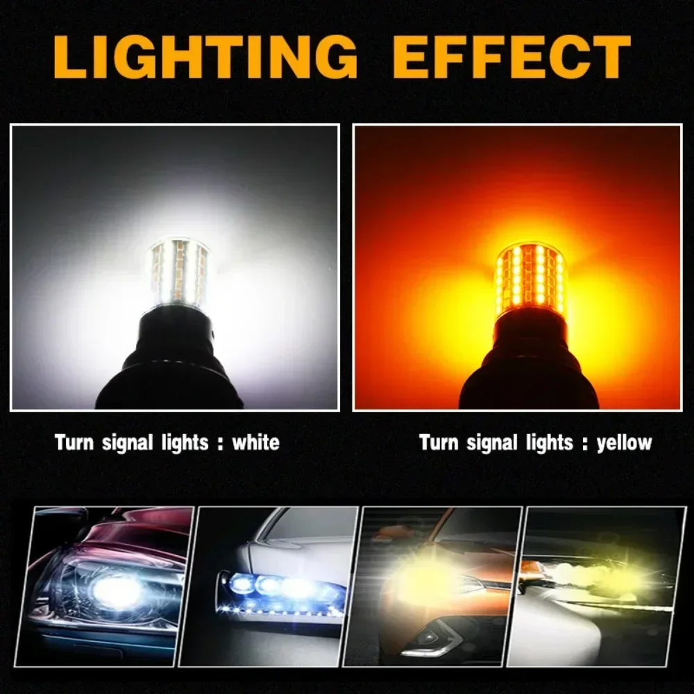 Двухцветная белая и желтая лампа Bayerley двухрежимное декодирование T20 7440 дневные