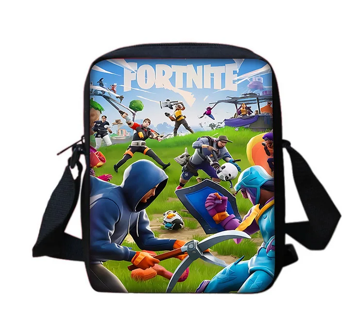 Фото Новая игровая сумка-мессенджер с принтом Fortnite для мальчиков и девочек, повседневная сумка через плечо для детей, мужская и женская сумка для телефона, сумка для покупок №2