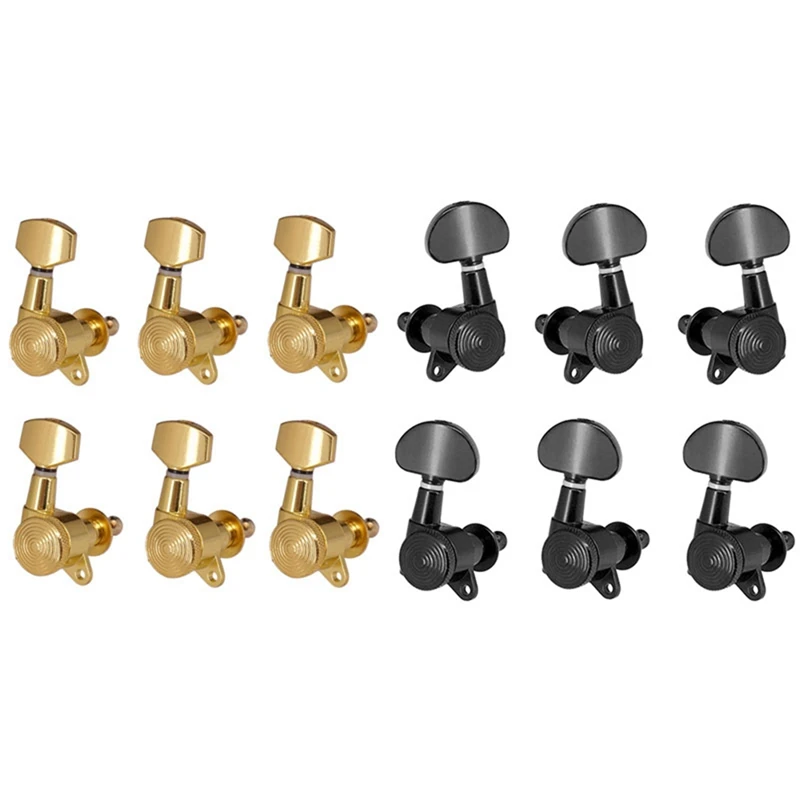 

2 комплекта заблокированных струнных колышек, тюнеры для ключей, машинные головки для акустической электрической гитары Lock-3R3L & 6R