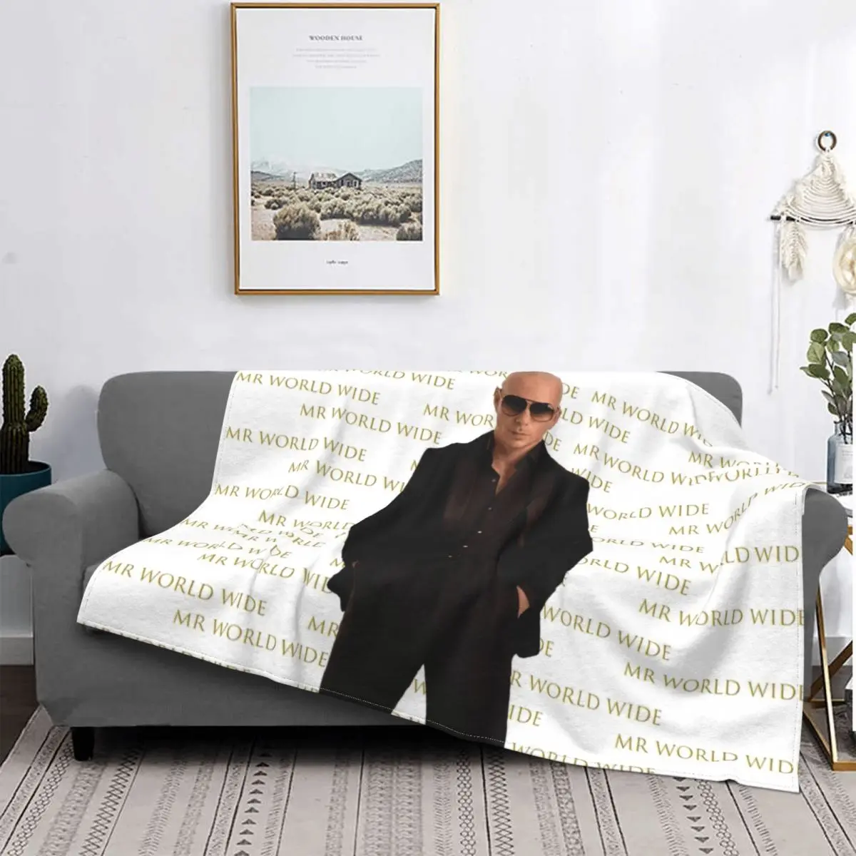 

3D Printed Feeling Myself Mr. Worldwide Blankets Breathable Soft Flannel Winter Throw Blanket for Couch Travel Bed
