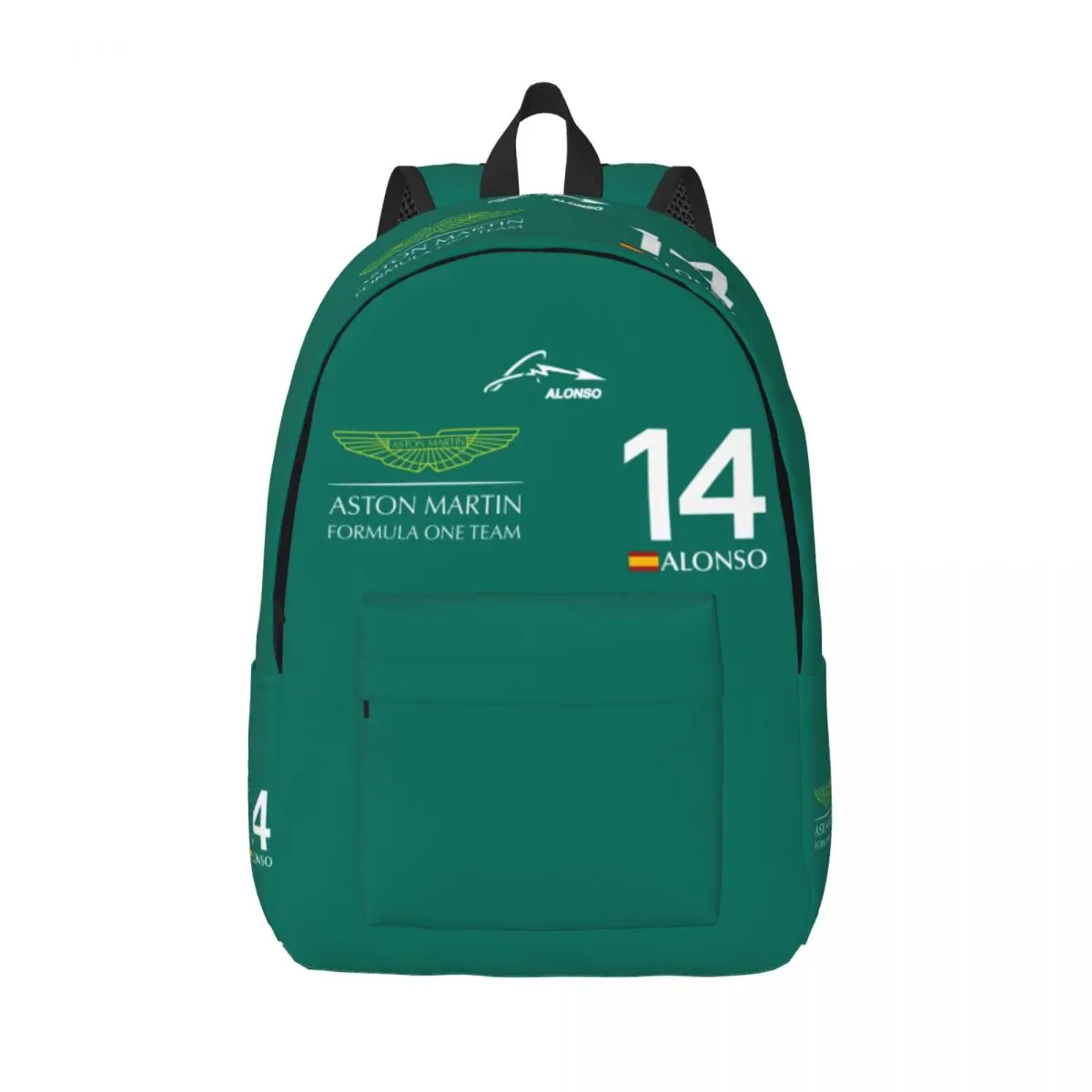 

Fernando Alonso 14 Aston Martin Travel Canvas Backpack Men Women School Laptop Bookbag College Student Daypack Bags