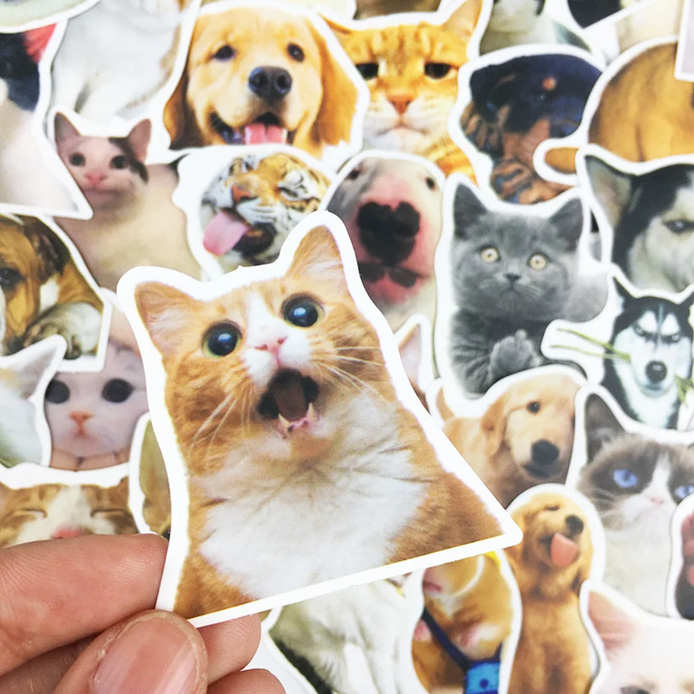 

10/50pcs Cats and dog Animal Graffiti Stickers Cartoon Decals Kids Toy DIY Diary Suitcase Scrapbook Phone Laptop Bike Sticker