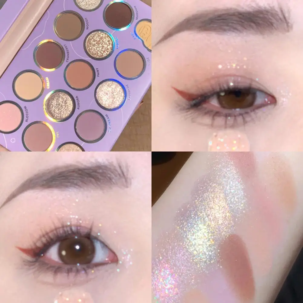 

15 Color Matte Glitter Eyeshadow Palette Makeup Matte Luminous Eye Shadow Waterproof Long Lasting Shiny Eye Shadow Eye Pigments