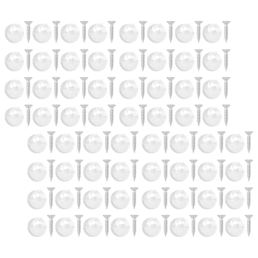 

100 Pcs Heavy Duty Clothes Hanger Glass Bracket Mirror Door Holders Walls Clip Abs Frame Kit Bathroom Clips