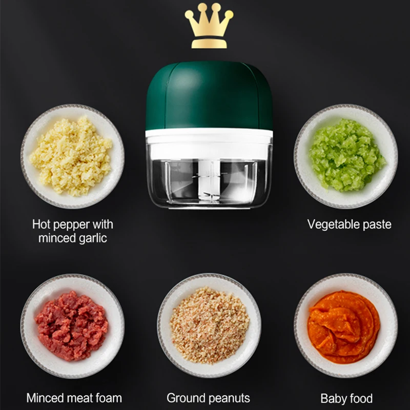 electric food chopper garlic crusher meat grinder mini garlic press vegetable chopper masher machine usb kitchen gadgets free global shipping
