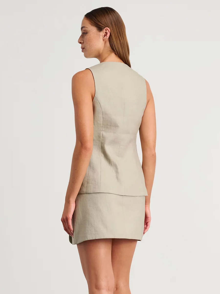 Жилет на бретельках Bronladies комплект с короткой юбкой новый женский топ без