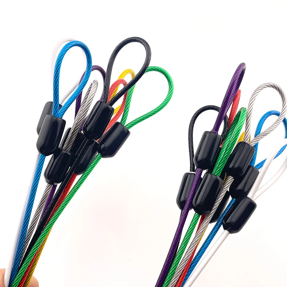 Трос из нержавеющей стали с цветным покрытием и кольцом 2 мм