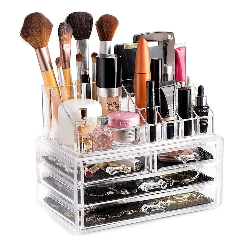 

Makeup Organizer for Cosmetic Transparent Acrylic Cosmetic Storage Box Jewelry Nail Polish Plastic Storage Drawer Container