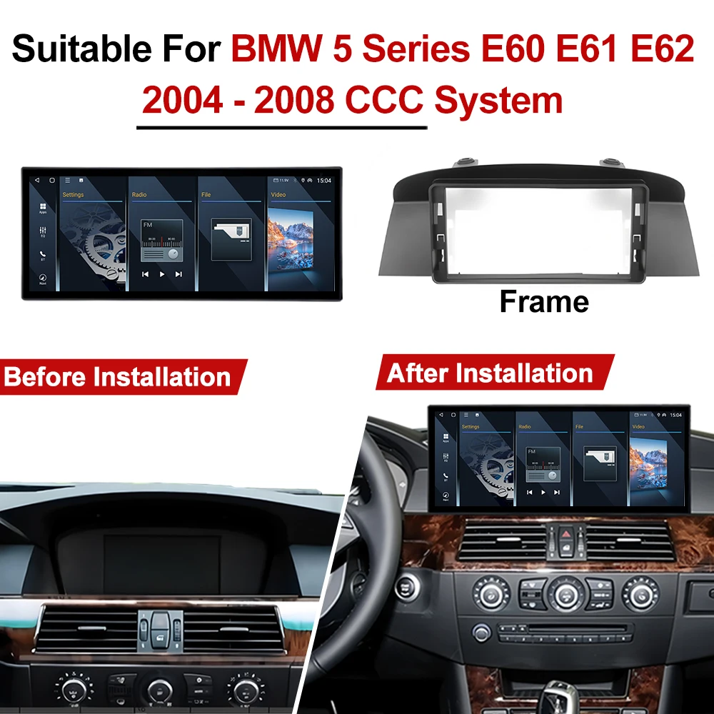 12,3-дюймовый ультратонкий экран Android 14 BT для BMW 5 серии E60 E61 E62 2004 2005 2006 2007 2008 CIC CCC System 4G Автомобильный радиоприемник Видео Мультимедийный плеер (art.: 3920d12ece6fc) - 3920d12ece6fc