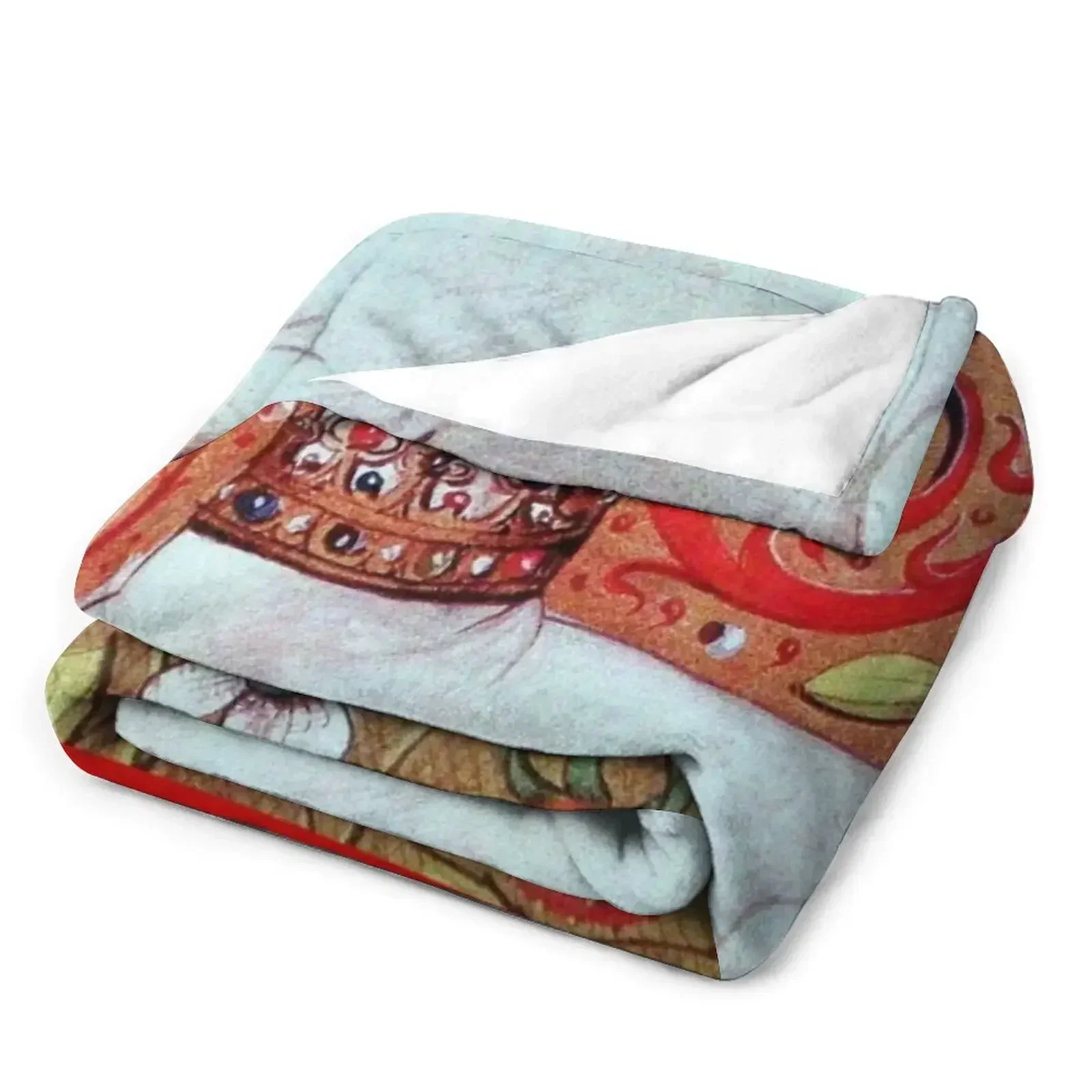 Единорог с красным синим белым цветочным принтом средневековое миниатюрное