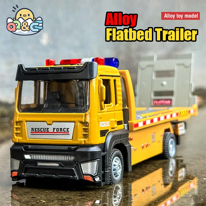 

1:32 Alloy Trailer Engineering Car Model Children Trucks Flatbed Toys for Kids Vehicles Hobbies Collection