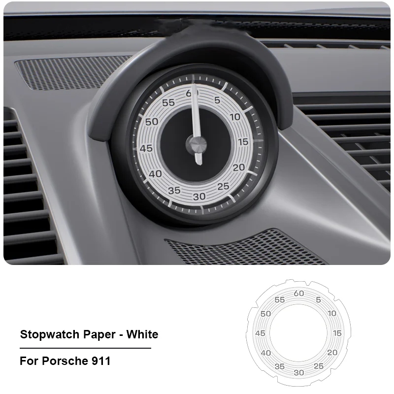 

Для Porsche 911 992 2019 2020 2021 22 2023 автомобильный инструмент бумажные спортивные часы секундомер циферблат накладка фон аксессуары
