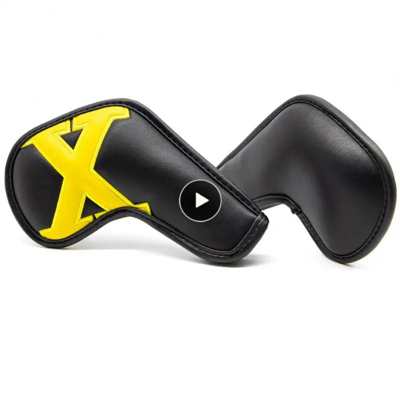 

Lightweight Finely Golf Iron Cover Embroidered Number Plate Colorful Digital Gradient Head Cover Pu Leather Portable