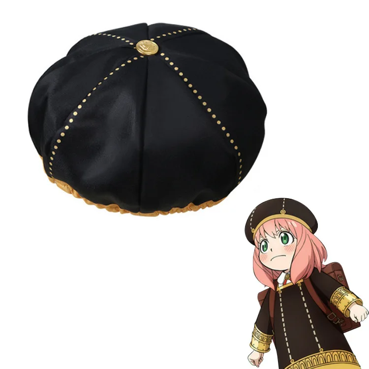 

Anime Spy X Family Anya Forger Cos Berets Hat Eden College Girl School Uniform Black Cap Imperial Scholar Women Yor Briar Party