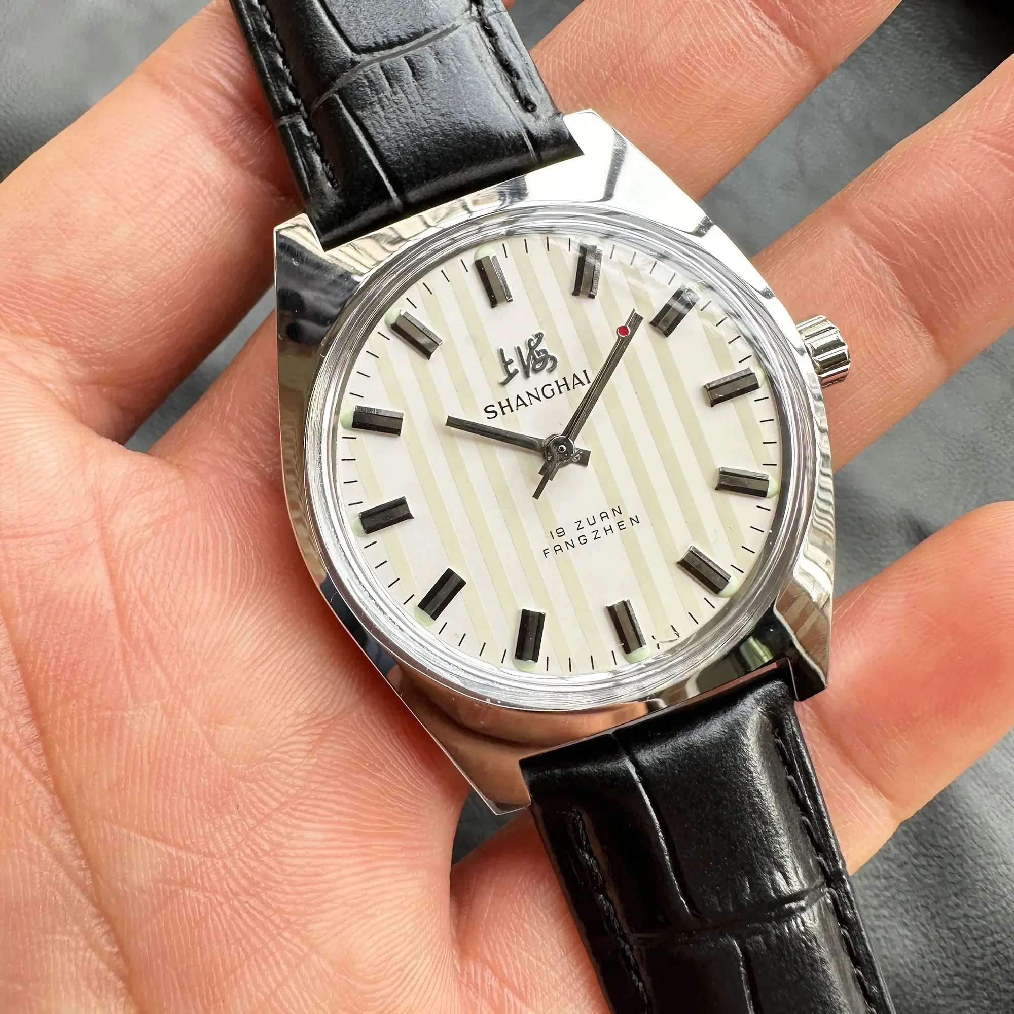 Шанхайские часы мужские ручные механические 7120 простые деловые наручные в стиле