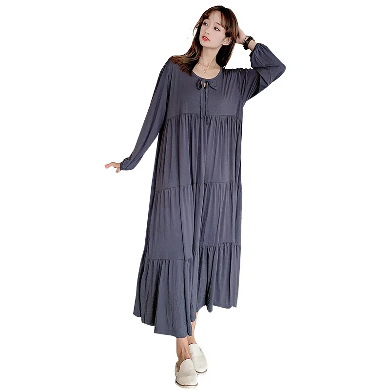 Long Sleeve Nightdress For Women Cake Dress Pajamas Dress Outerwear Homewear Feminino Vestido Pijamas De Mujer Night Gown
