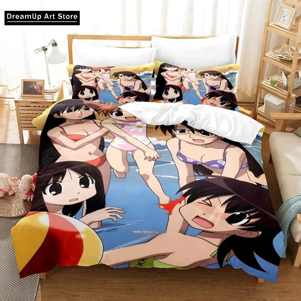 Модный комплект постельного белья с 3D принтом аниме Azumanga Daioh для мальчиков и