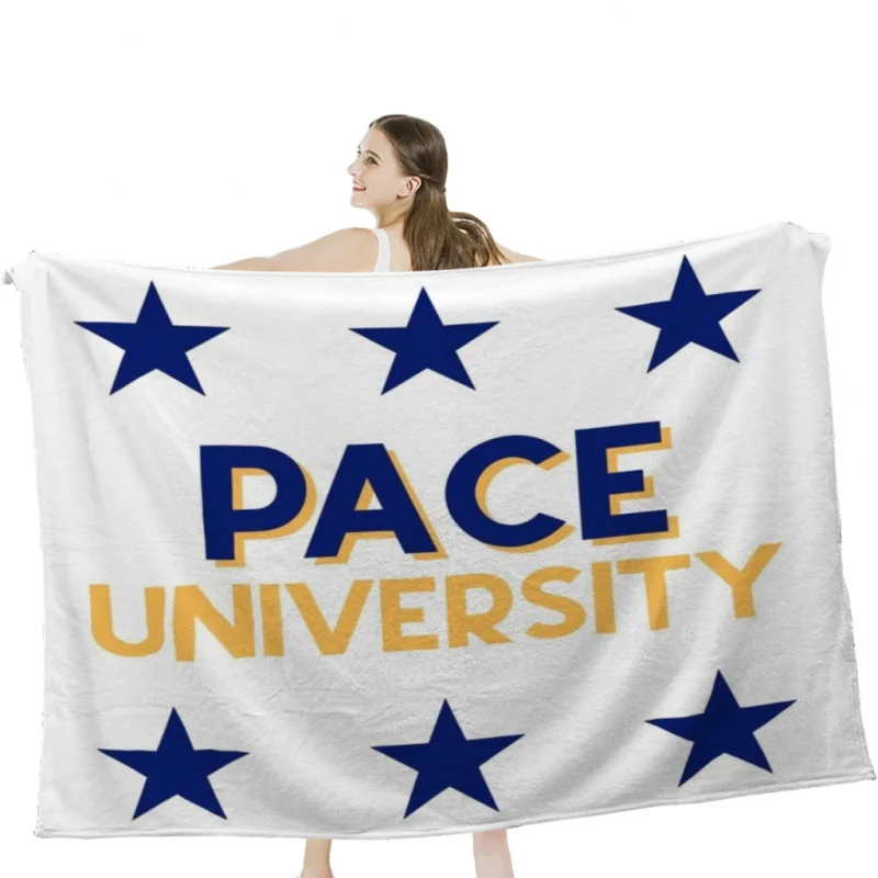 

Pace University Throw Blanket Soft Velvet Blanket Travel Bedding Blanket