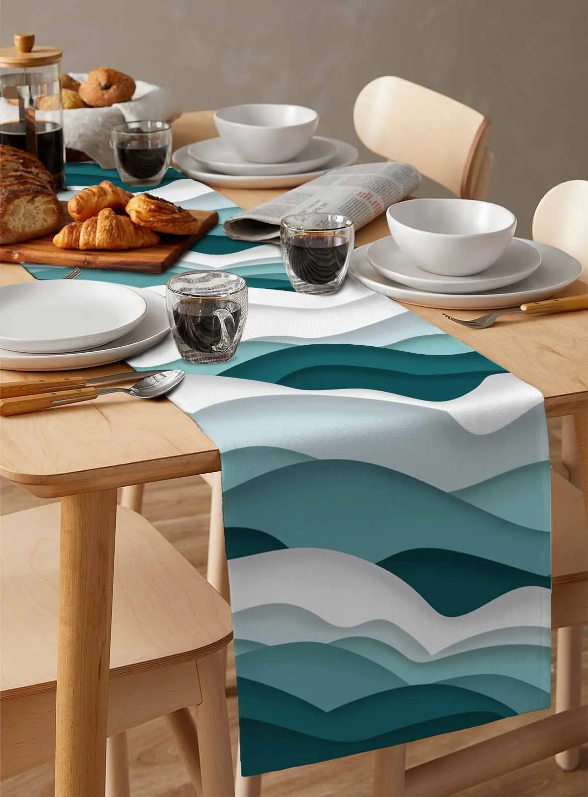 Постепенная волна бирюзовые постепенные скатерти кофейная скатерть свадебное